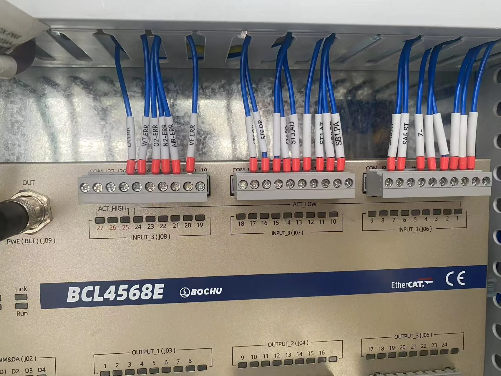 BOCHU control module with labeled terminal wiring and input indicators