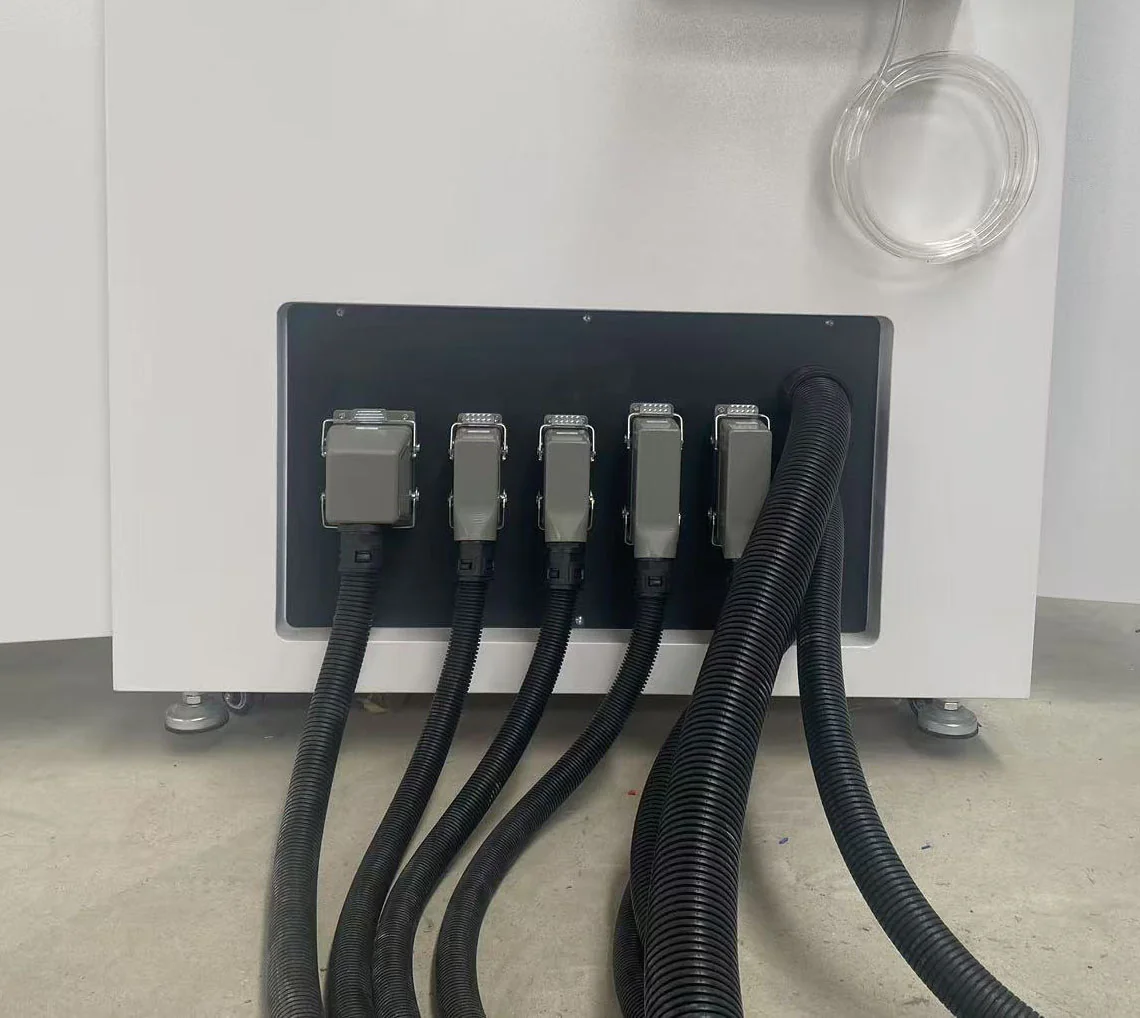 External electrical cabinet connectors with protective cable conduits