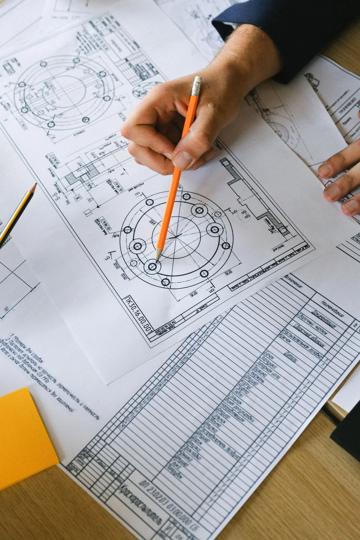 Mechanical drawing with dimensional requirements; reference